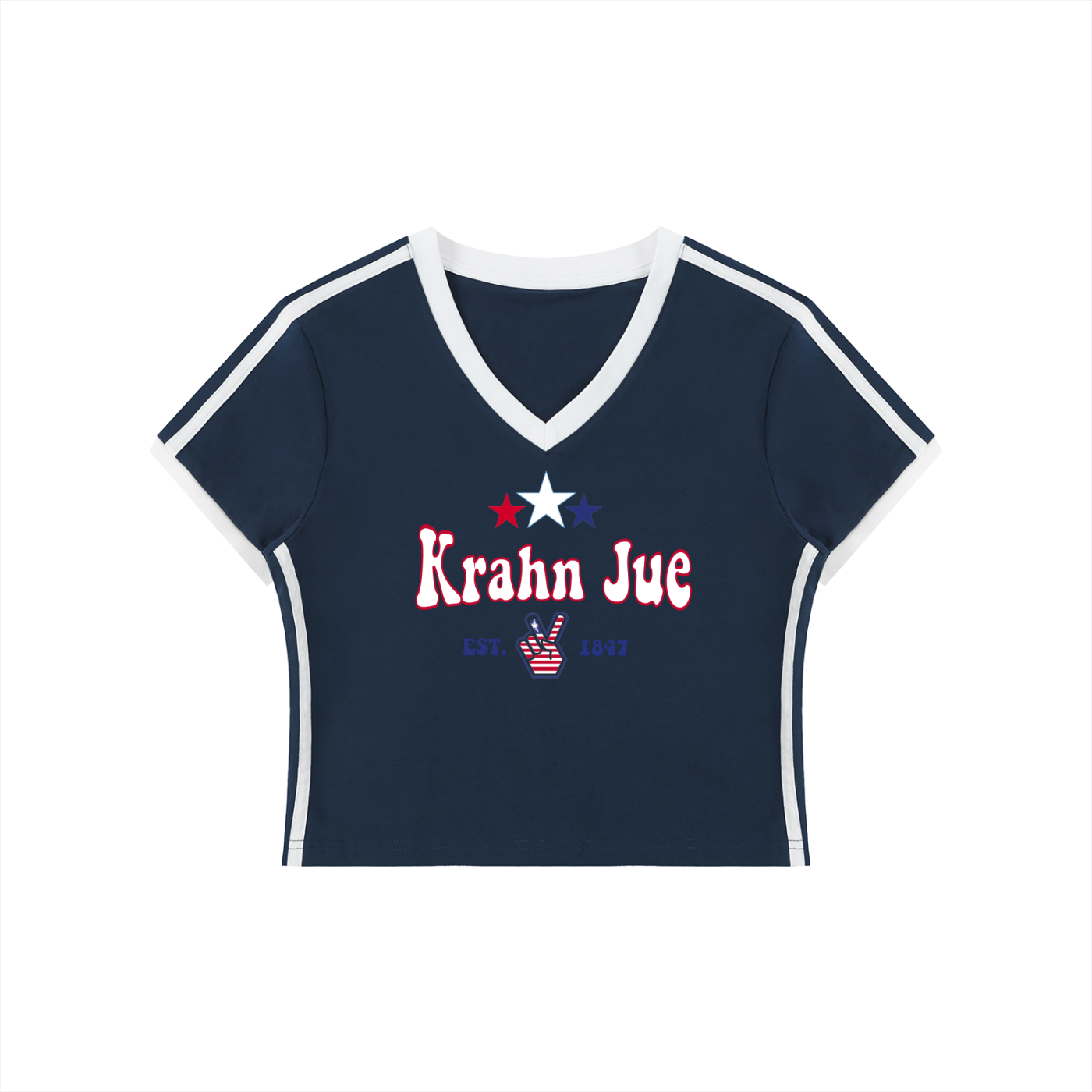 Krahn Jue Women's V-Neck Crop Tee