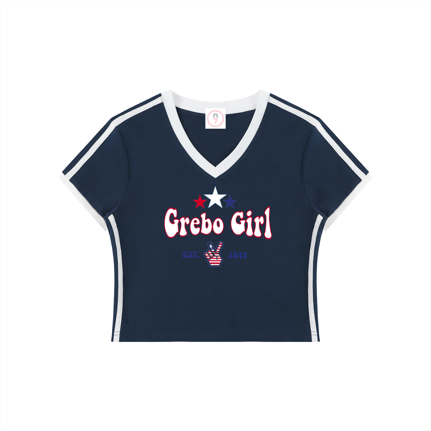 Grebo Girl Women's V-Neck Crop Tee