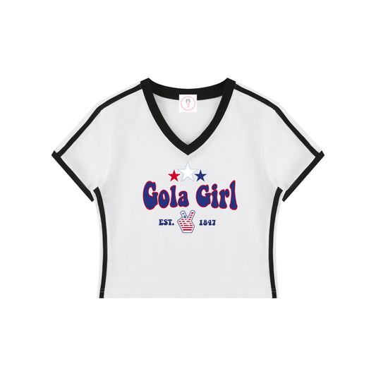 Gola Girl Women's V-Neck Crop Tee