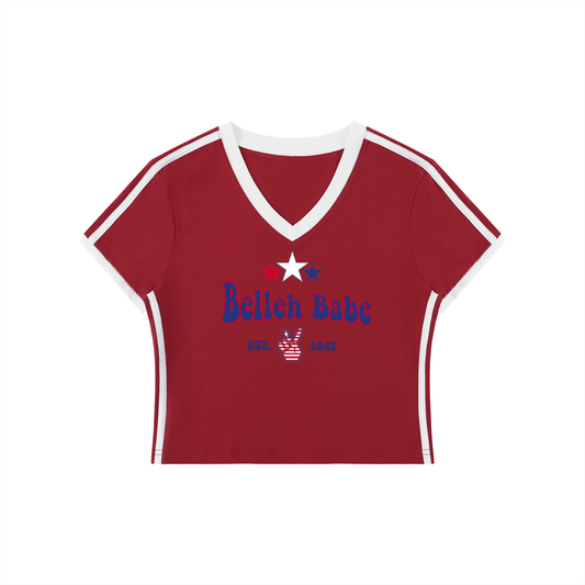 Belleh Babe Women's V-Neck Crop Tee
