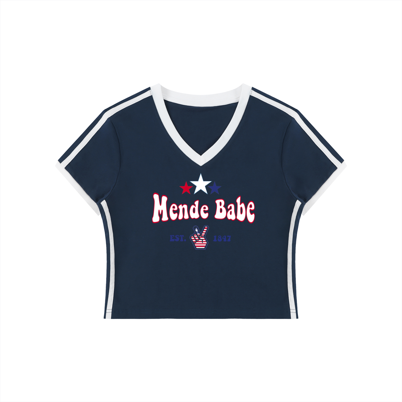 Mende Babe Women's V-Neck Crop Tee