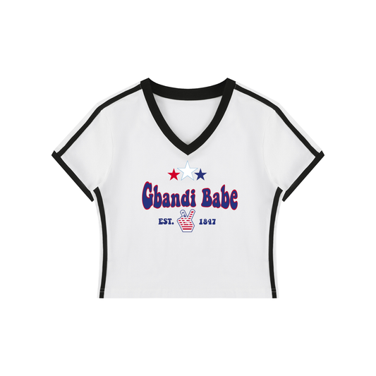Gbandi Babe Women's V-Neck Crop Tee