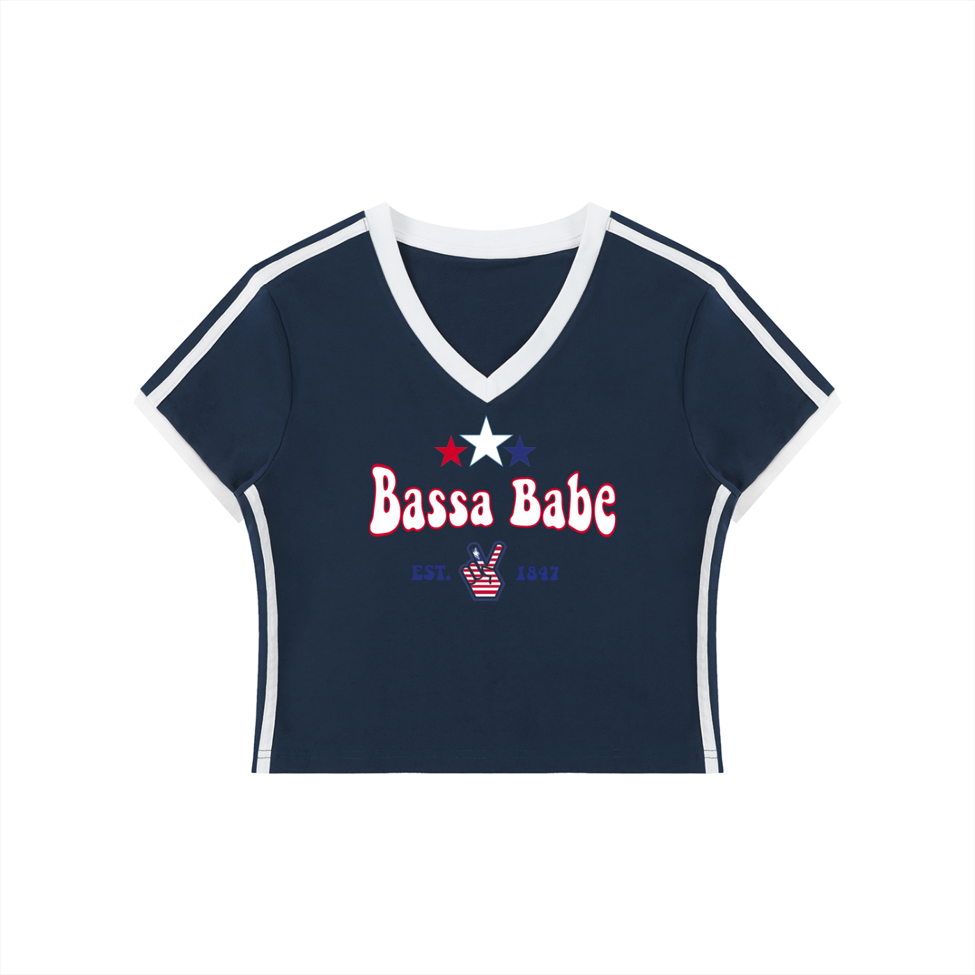 Bassa Babe Women's V-Neck Crop Tee