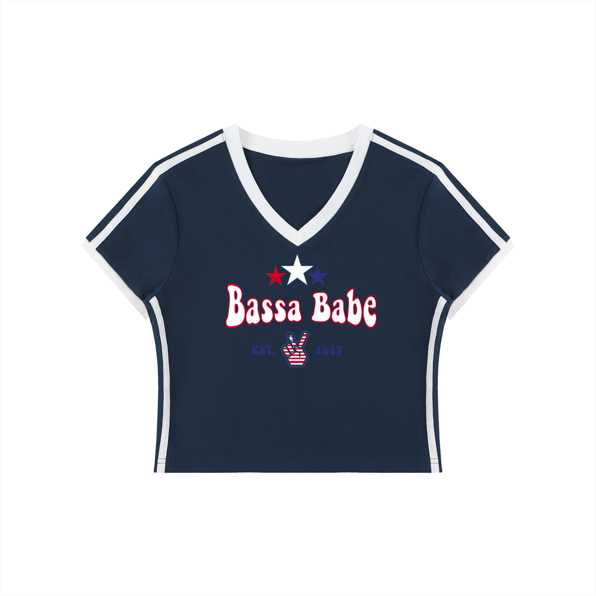Bassa Babe Women's V-Neck Crop Tee