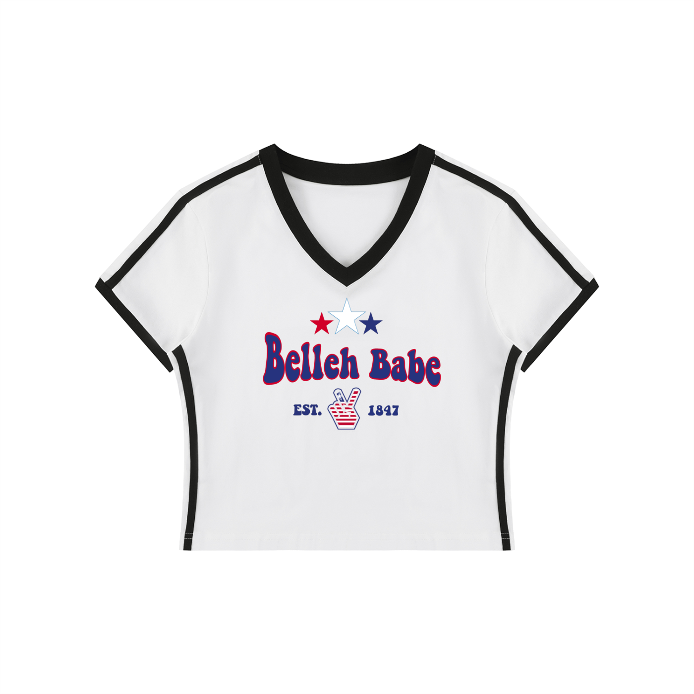 Belleh Babe Women's V-Neck Crop Tee