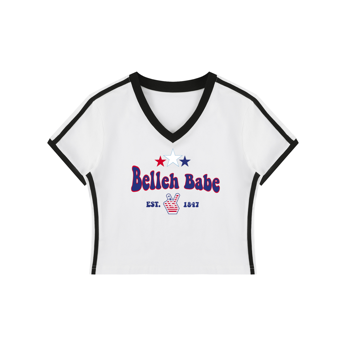 Belleh Babe Women's V-Neck Crop Tee