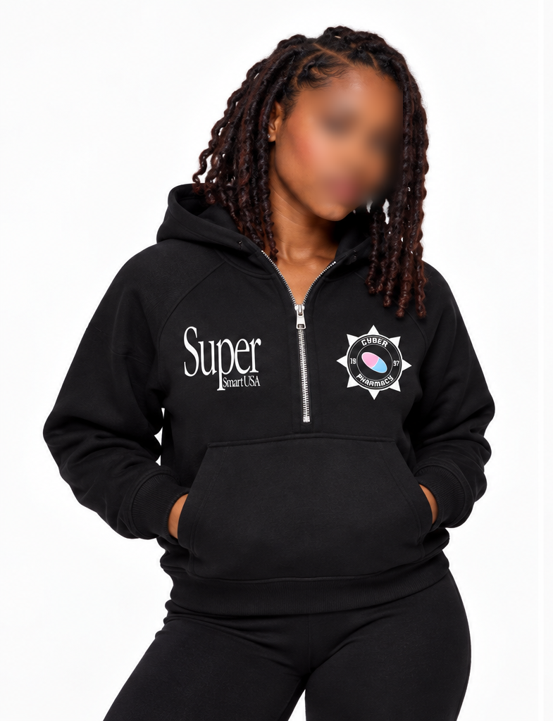Studio Nineseven Women's Sculpted Cropped Half-Zip Hoodie