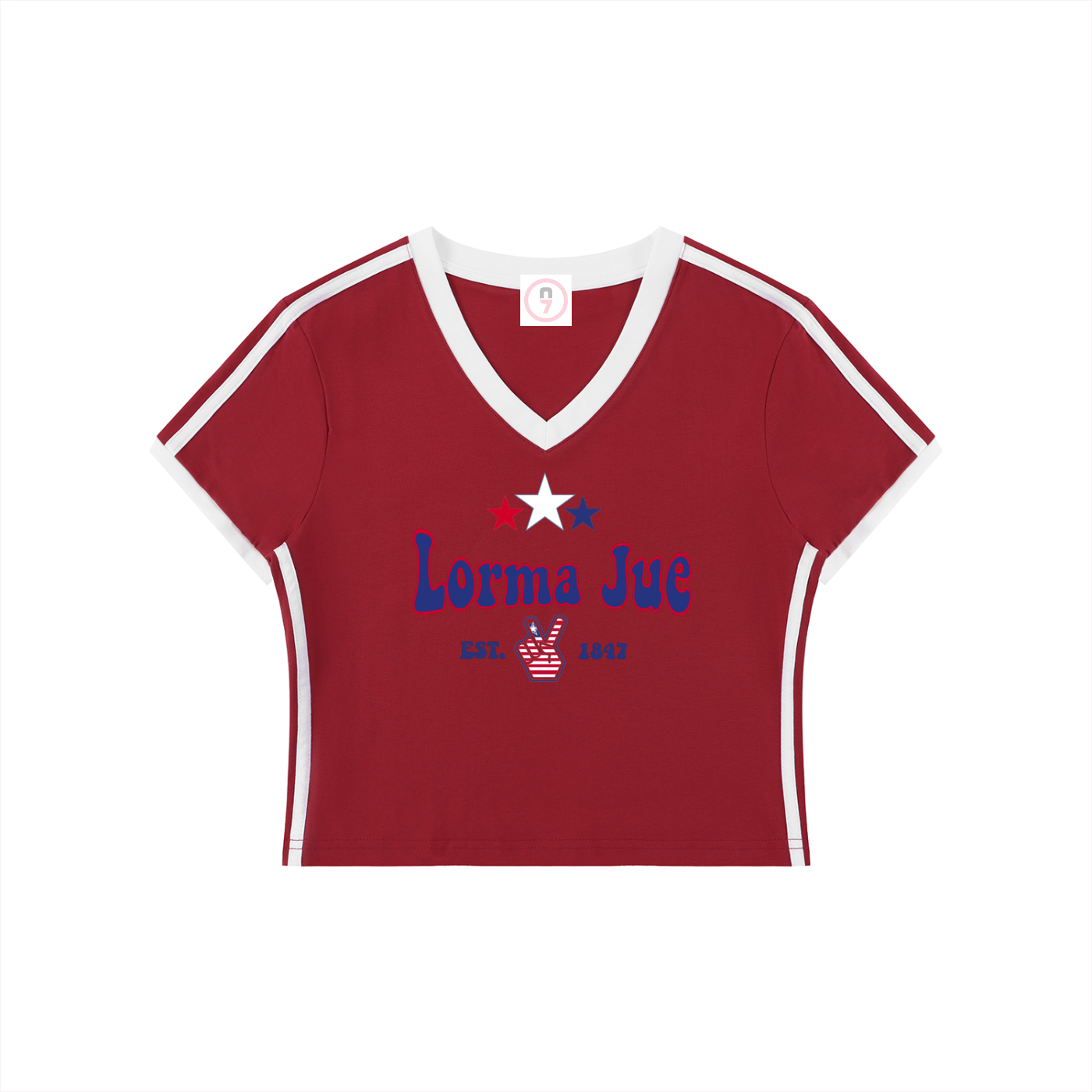 Lorma Jue Women's V-Neck Crop Tee