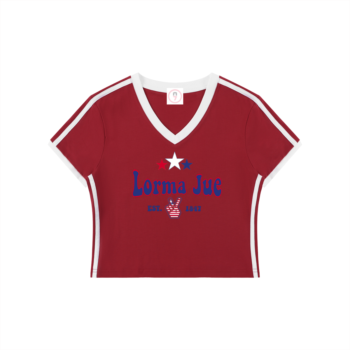 Lorma Jue Women's V-Neck Crop Tee