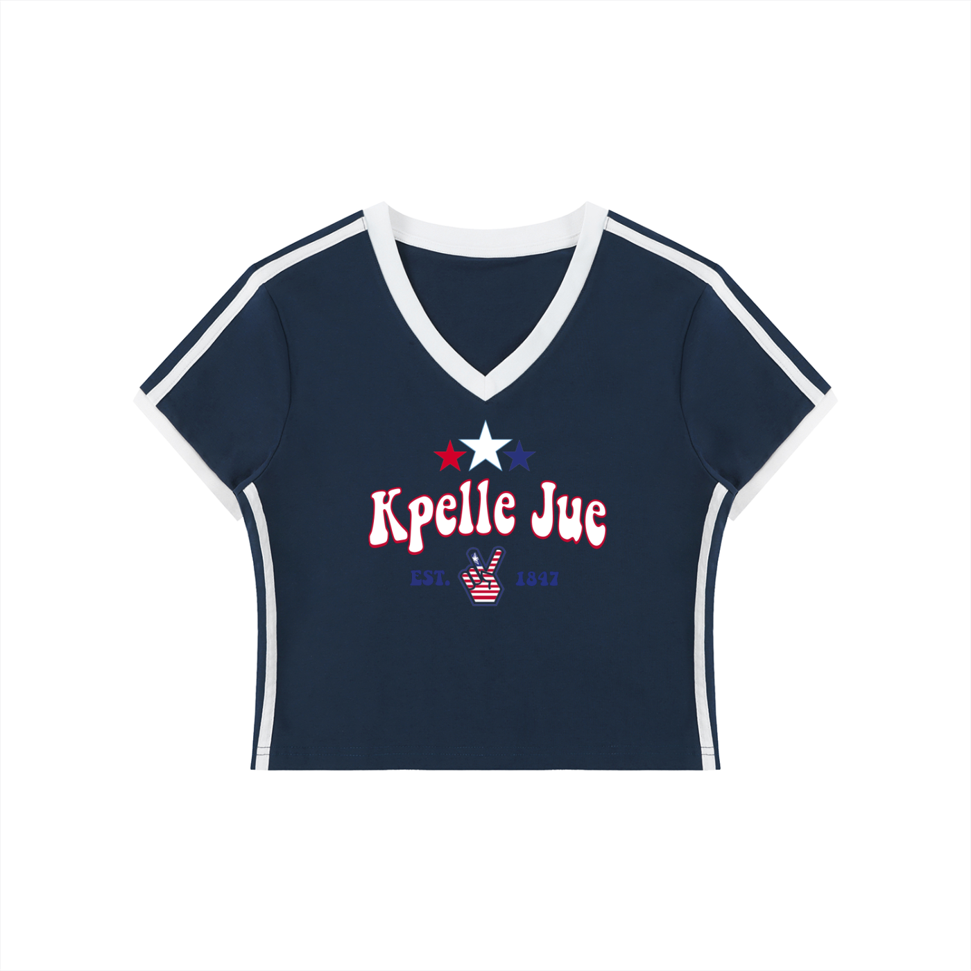 Kpelle Jue Women's V-Neck Crop Tee