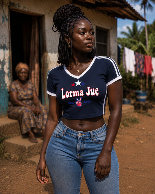 Lorma Jue Women's V-Neck Crop Tee