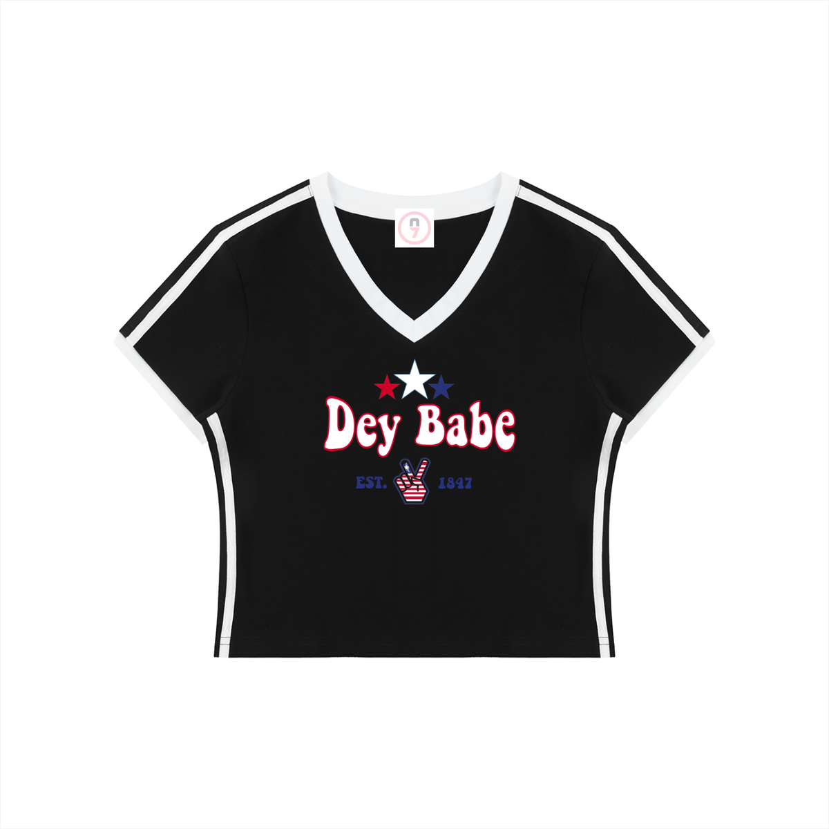 Dey Babe Women's V-Neck Crop Tee