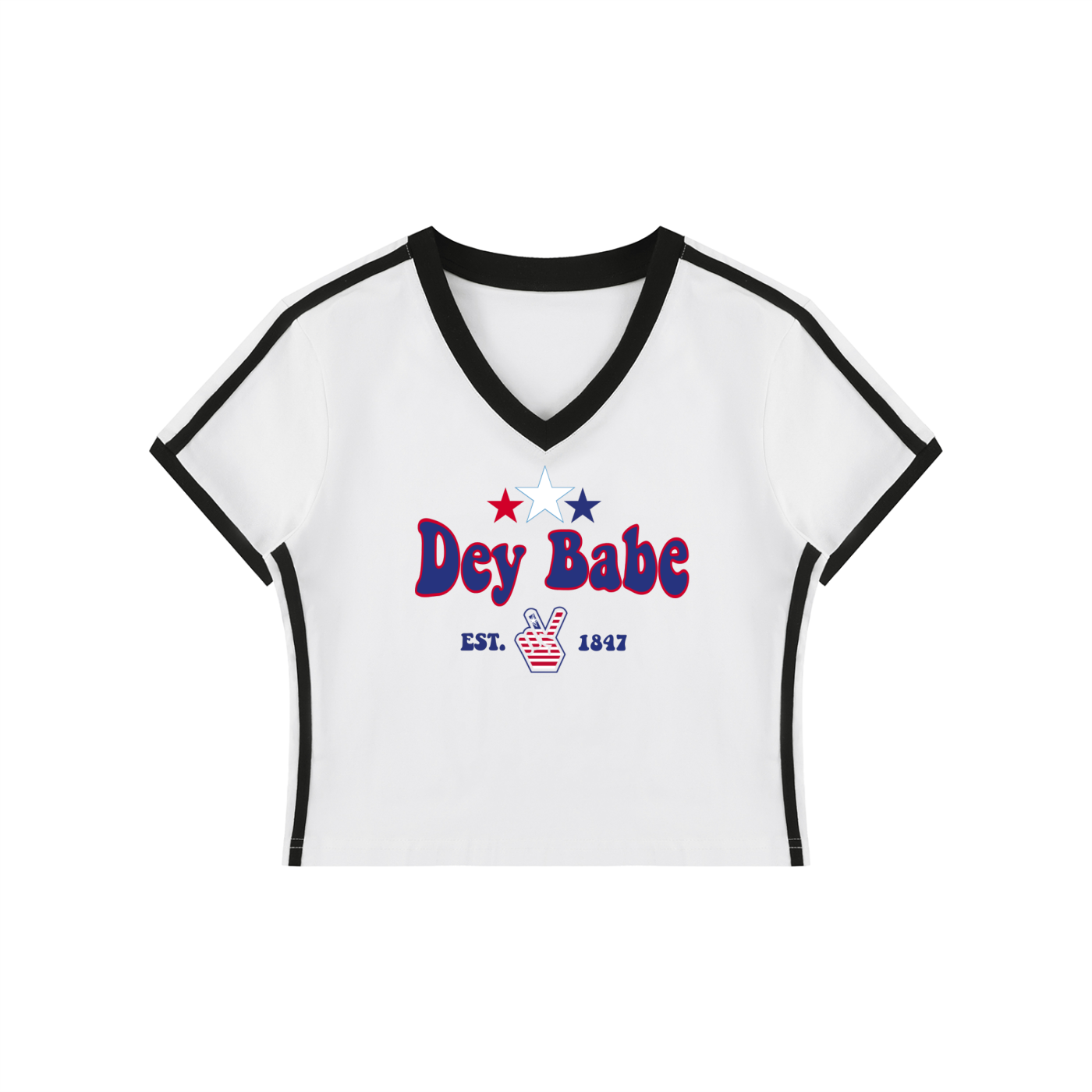 Dey Babe Women's V-Neck Crop Tee