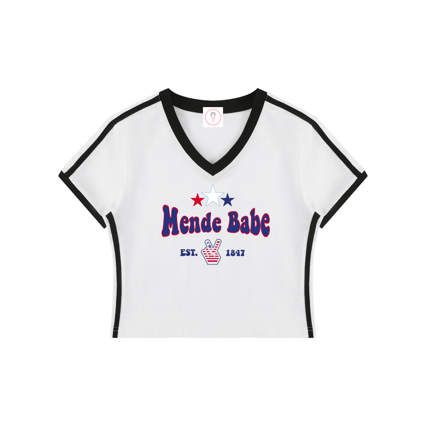 Mende Babe Women's V-Neck Crop Tee