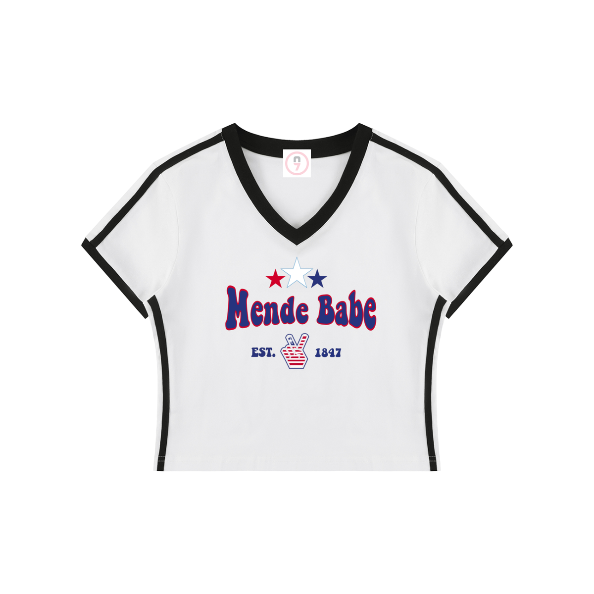 Mende Babe Women's V-Neck Crop Tee
