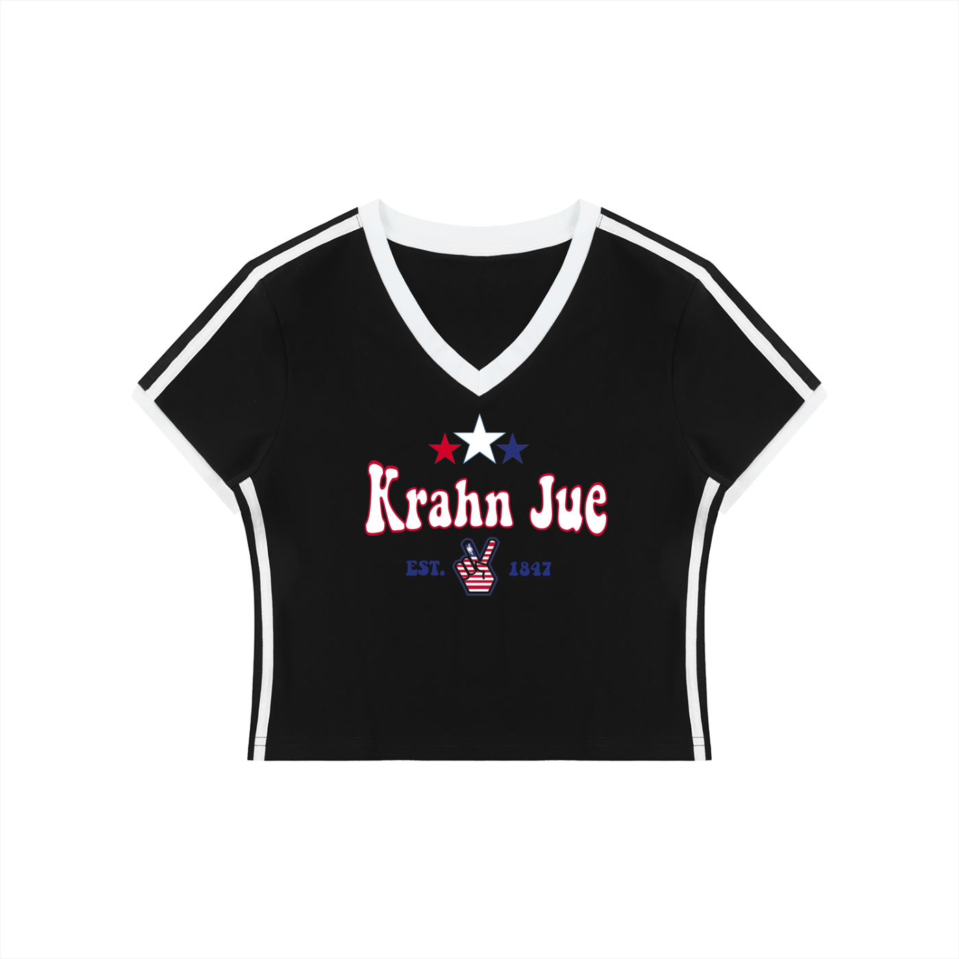 Krahn Jue Women's V-Neck Crop Tee