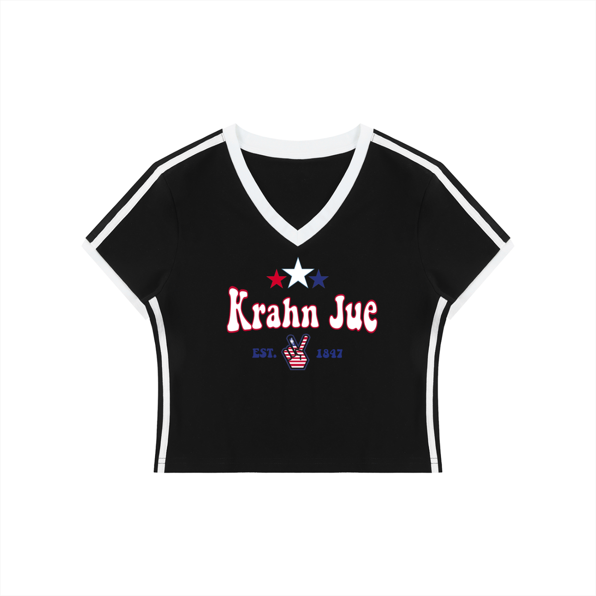 Krahn Jue Women's V-Neck Crop Tee