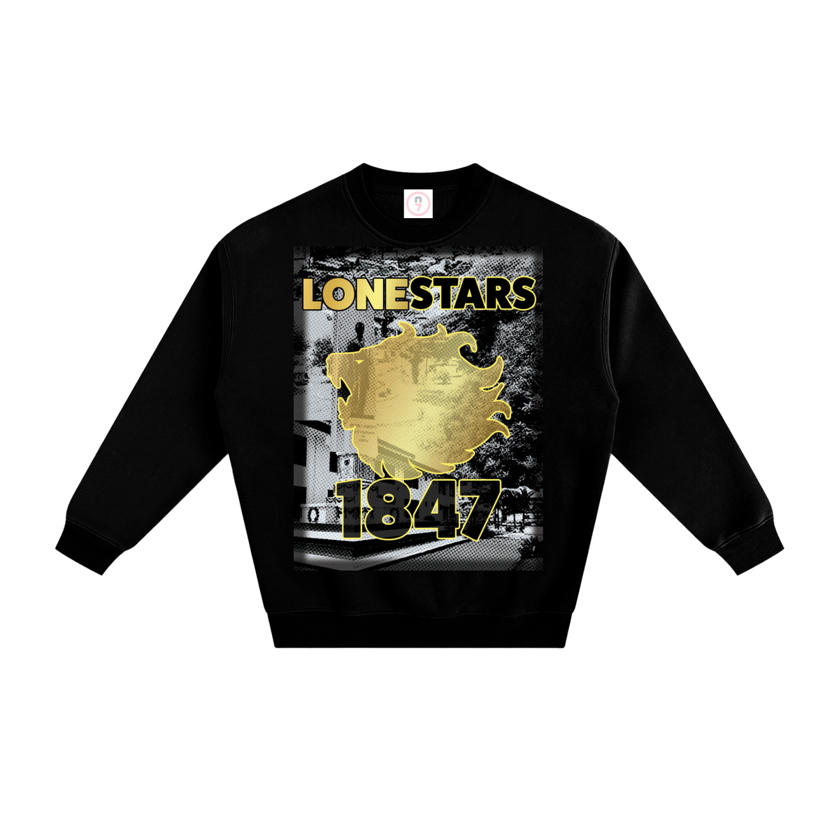 Lonestars 1847 Fleece Crewneck — Black & Gold
