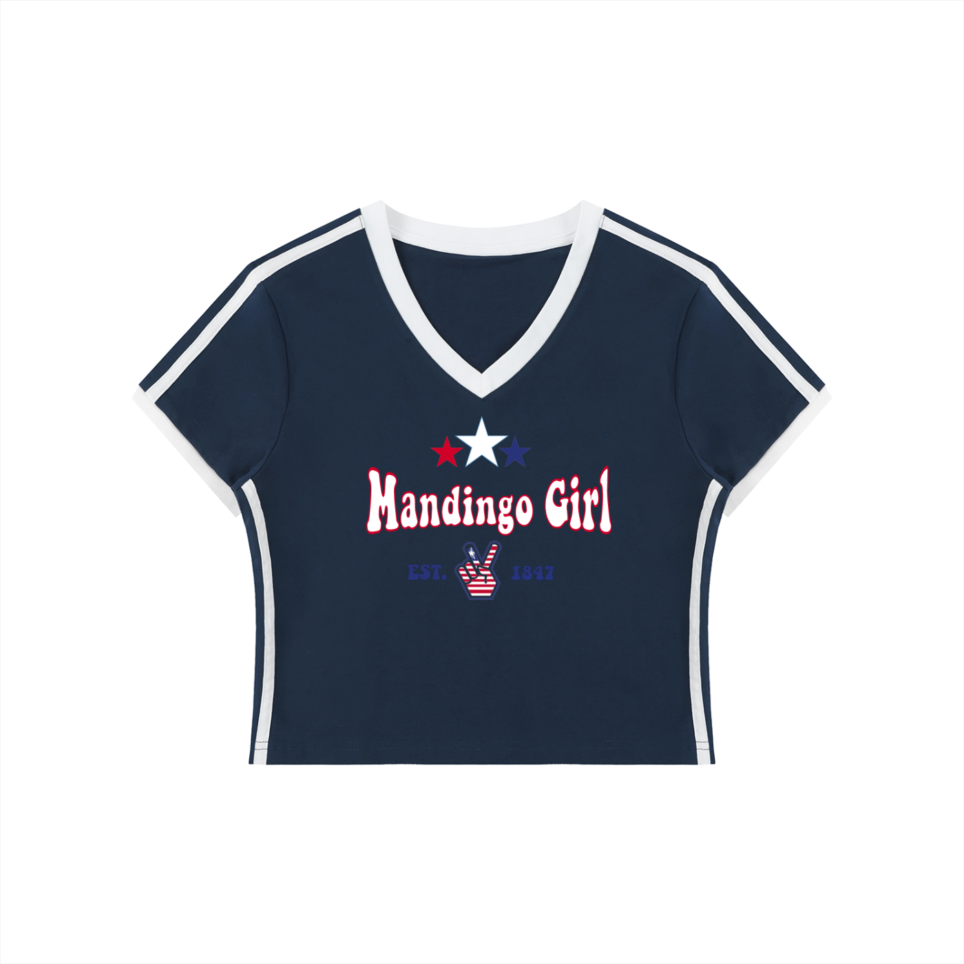 Mandingo Girl Women's V-Neck Crop Tee