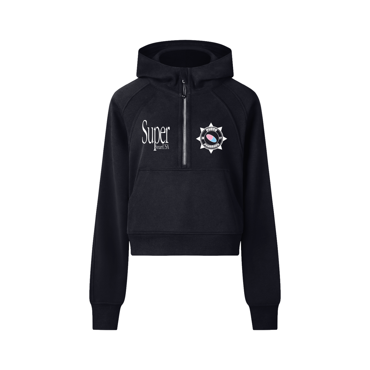Studio Nineseven Women's Sculpted Cropped Half-Zip Hoodie