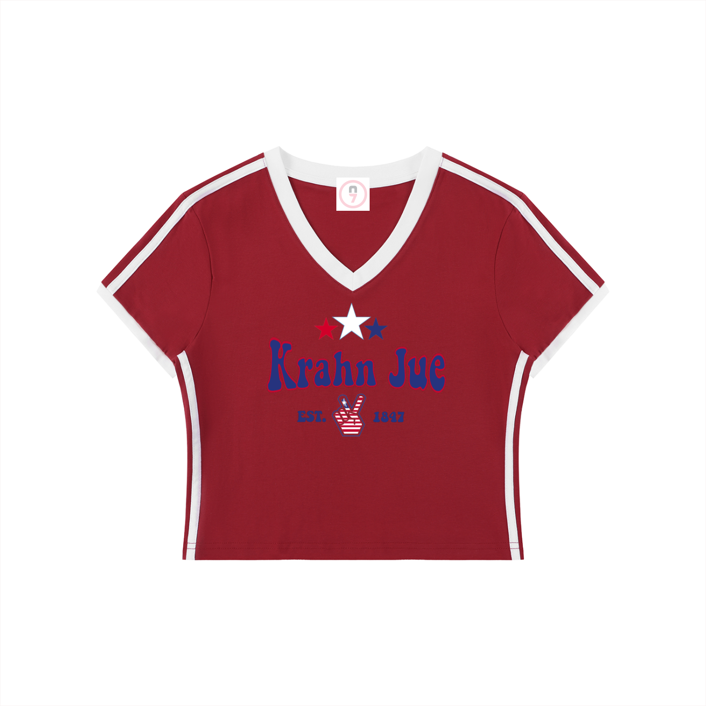 Krahn Jue Women's V-Neck Crop Tee
