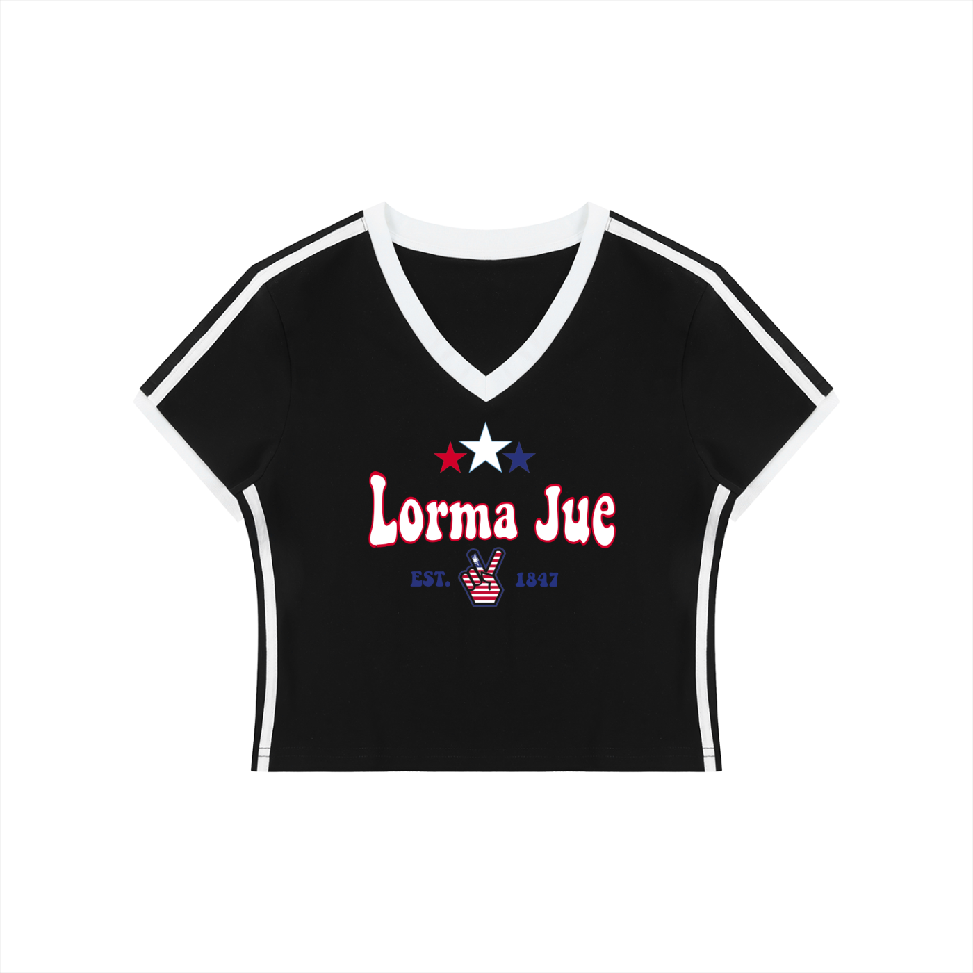 Lorma Jue Women's V-Neck Crop Tee