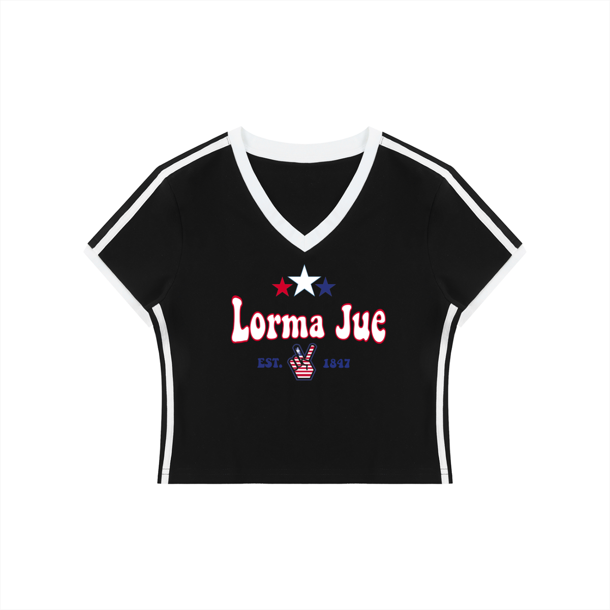 Lorma Jue Women's V-Neck Crop Tee