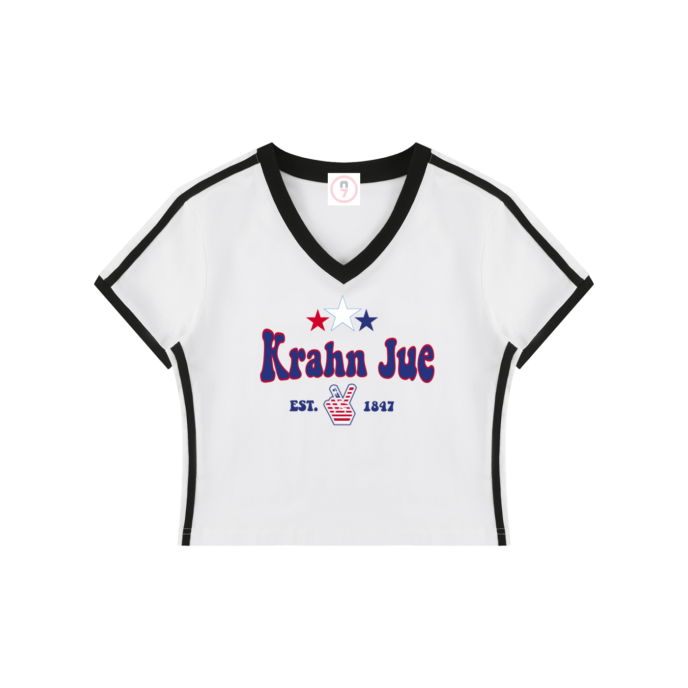 Krahn Jue Women's V-Neck Crop Tee