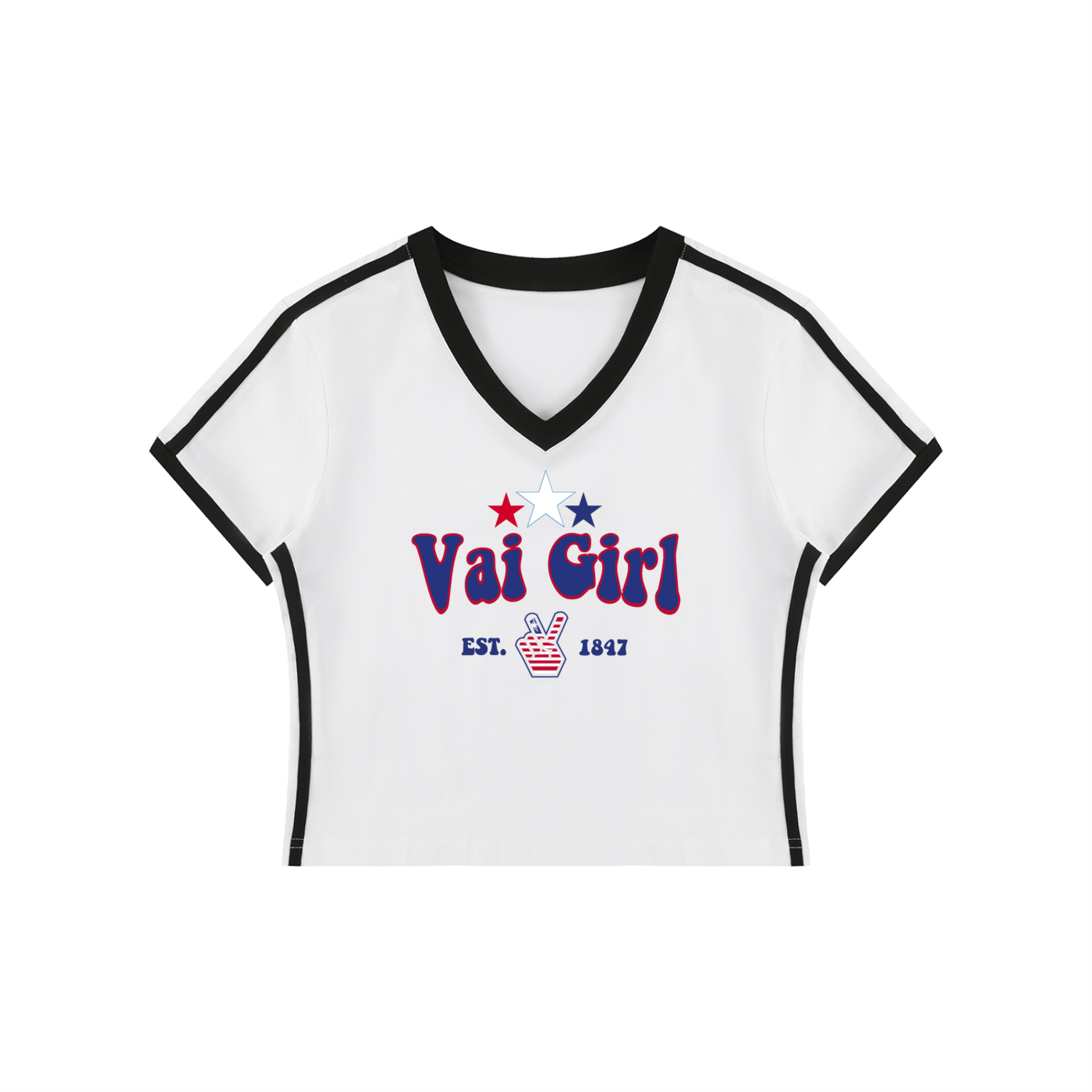 Vai Girl Women's V-Neck Crop Tee