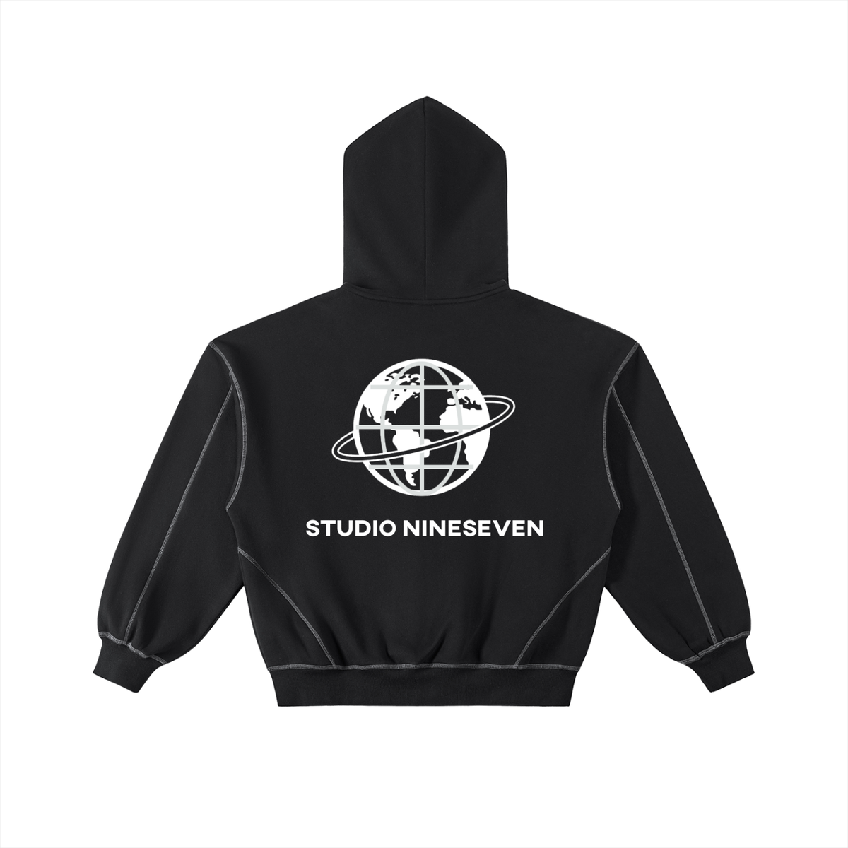 Contrast Stitch Nineseven Zip Hoodie