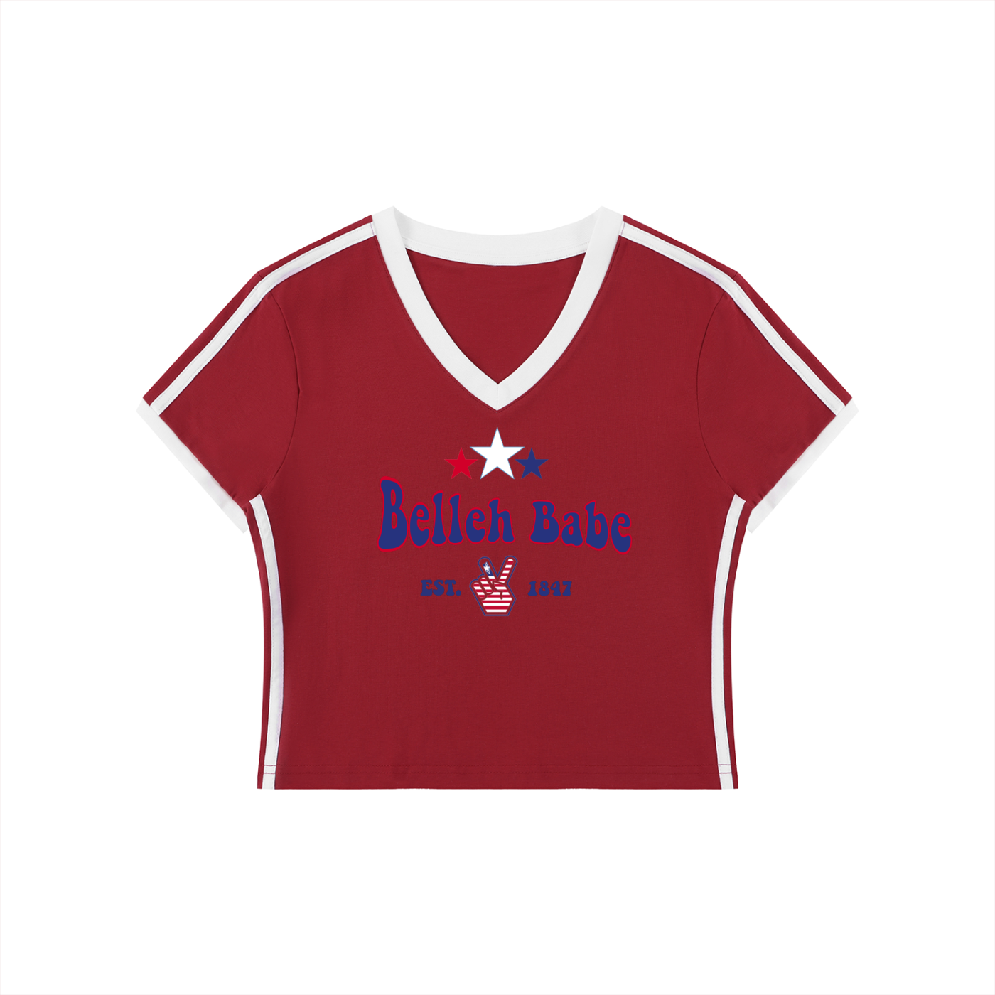 Belleh Babe Women's V-Neck Crop Tee