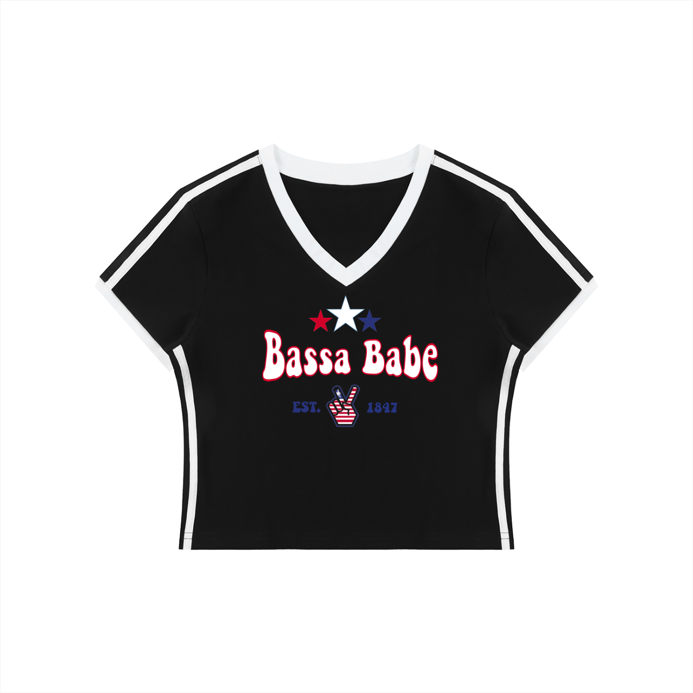Bassa Babe Women's V-Neck Crop Tee