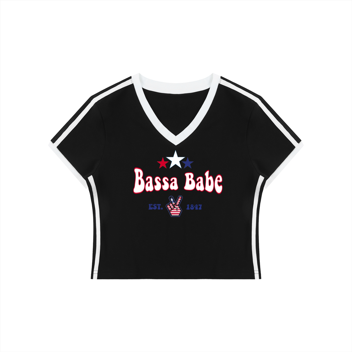 Bassa Babe Women's V-Neck Crop Tee