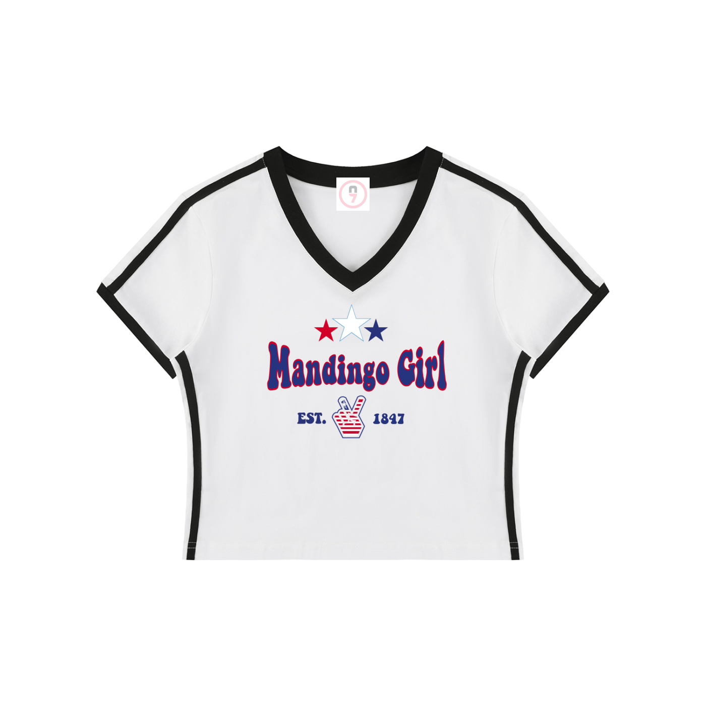Mandingo Girl Women's V-Neck Crop Tee