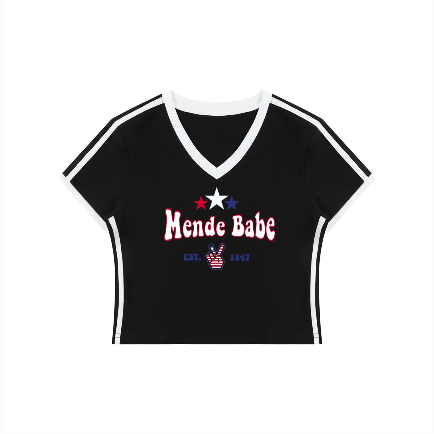 Mende Babe Women's V-Neck Crop Tee
