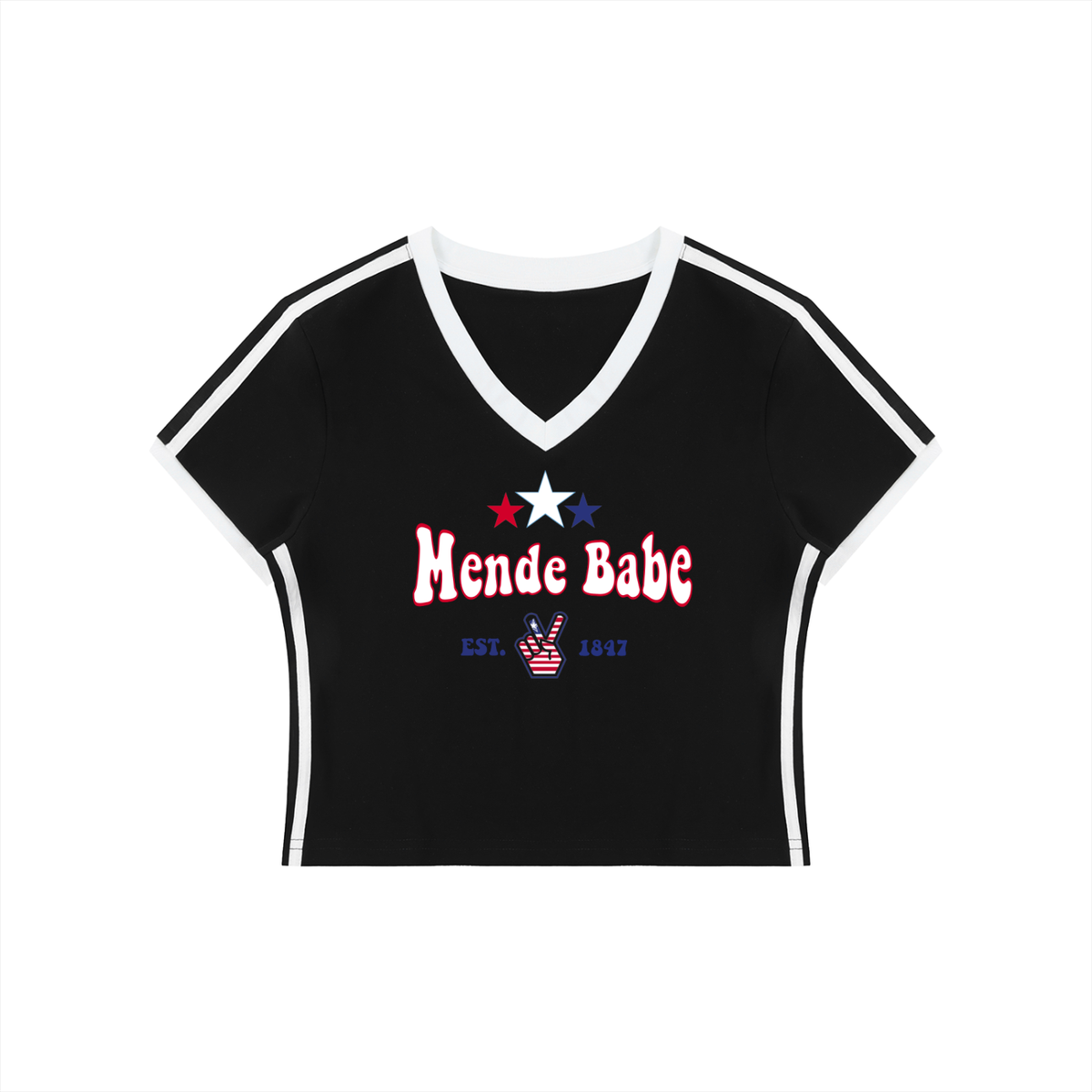 Mende Babe Women's V-Neck Crop Tee