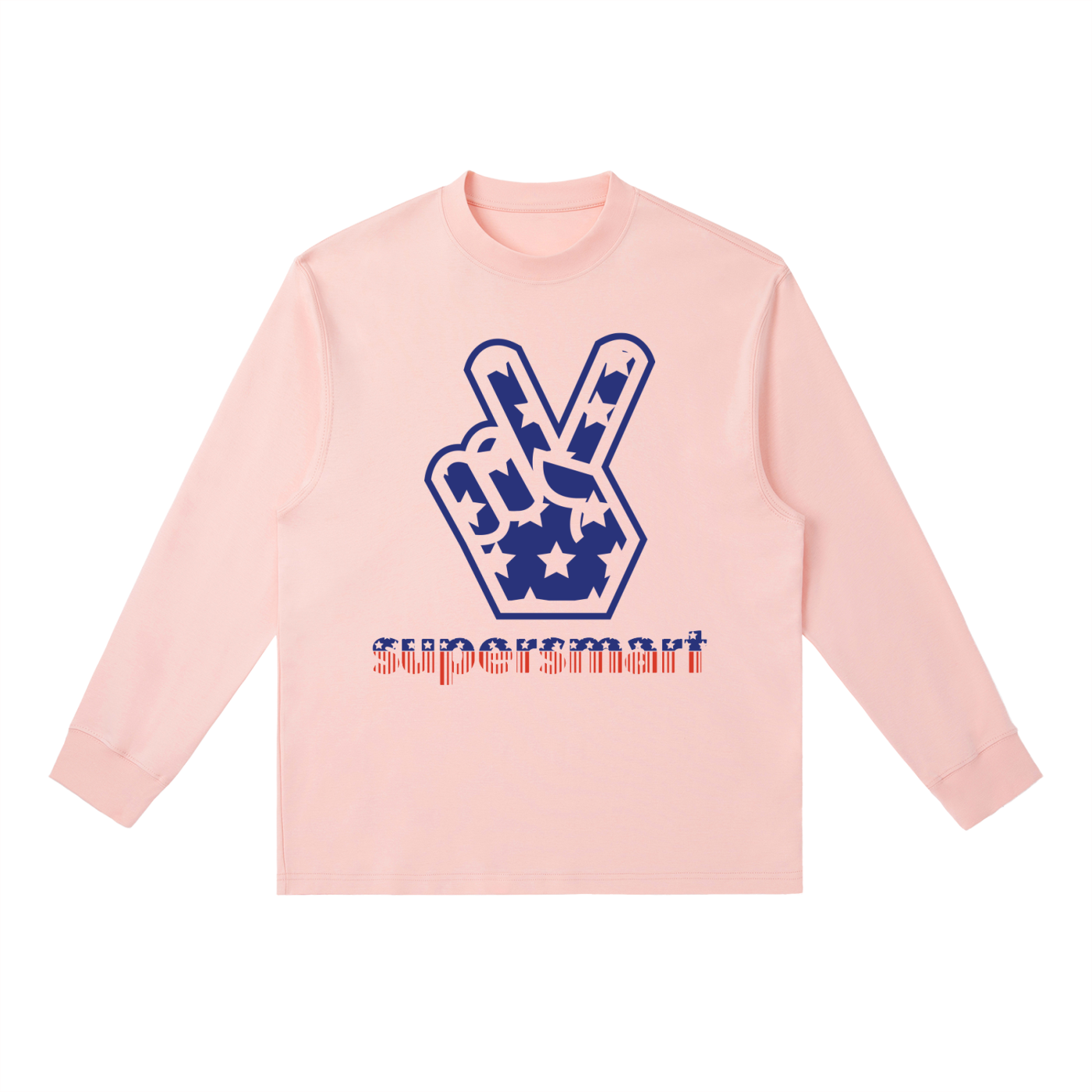 Large Peace Sign Super Smart Essential Crewneck Long-Sleeve T-Shirt
