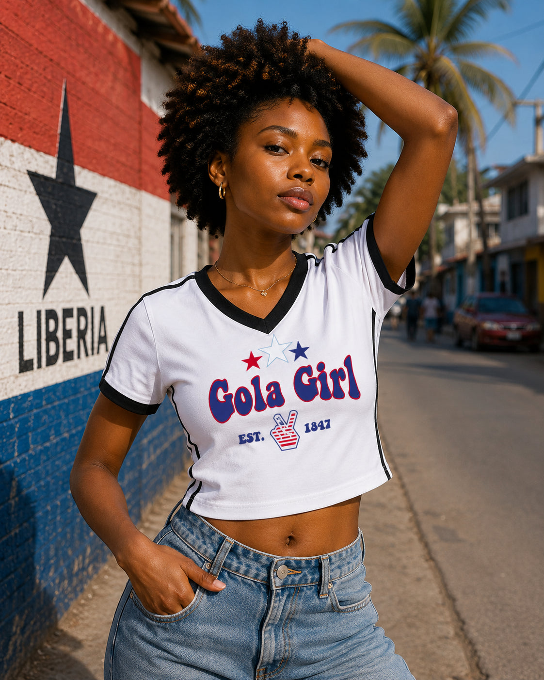 Gola Girl Women's V-Neck Crop Tee