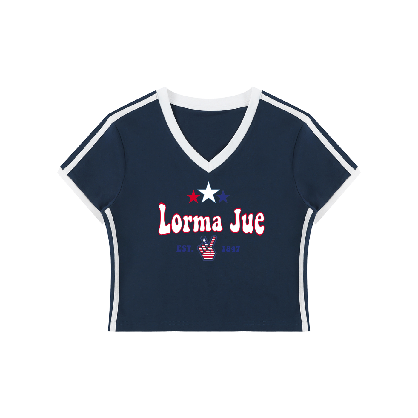 Lorma Jue Women's V-Neck Crop Tee