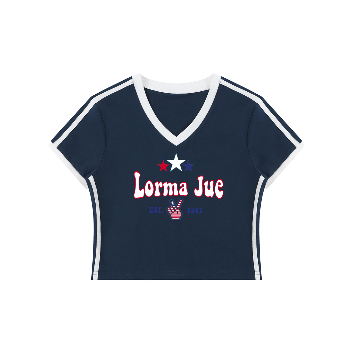 Lorma Jue Women's V-Neck Crop Tee