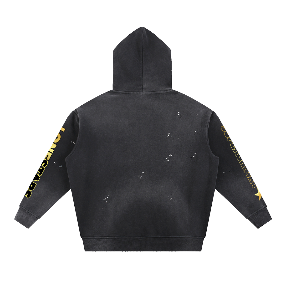 Lonestars Vintage Washed Hoodie — Black & Gold