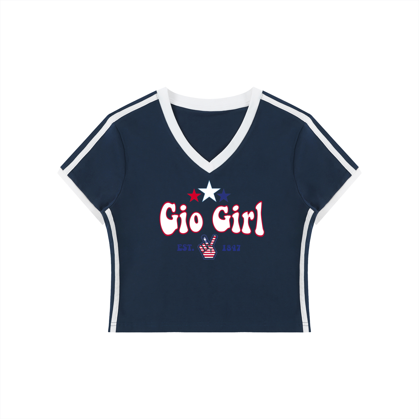 Gio Girl Women's V-Neck Crop Tee