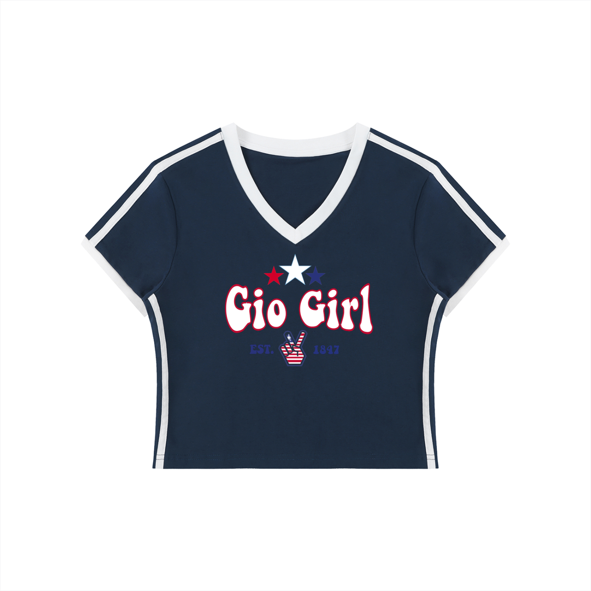 Gio Girl Women's V-Neck Crop Tee