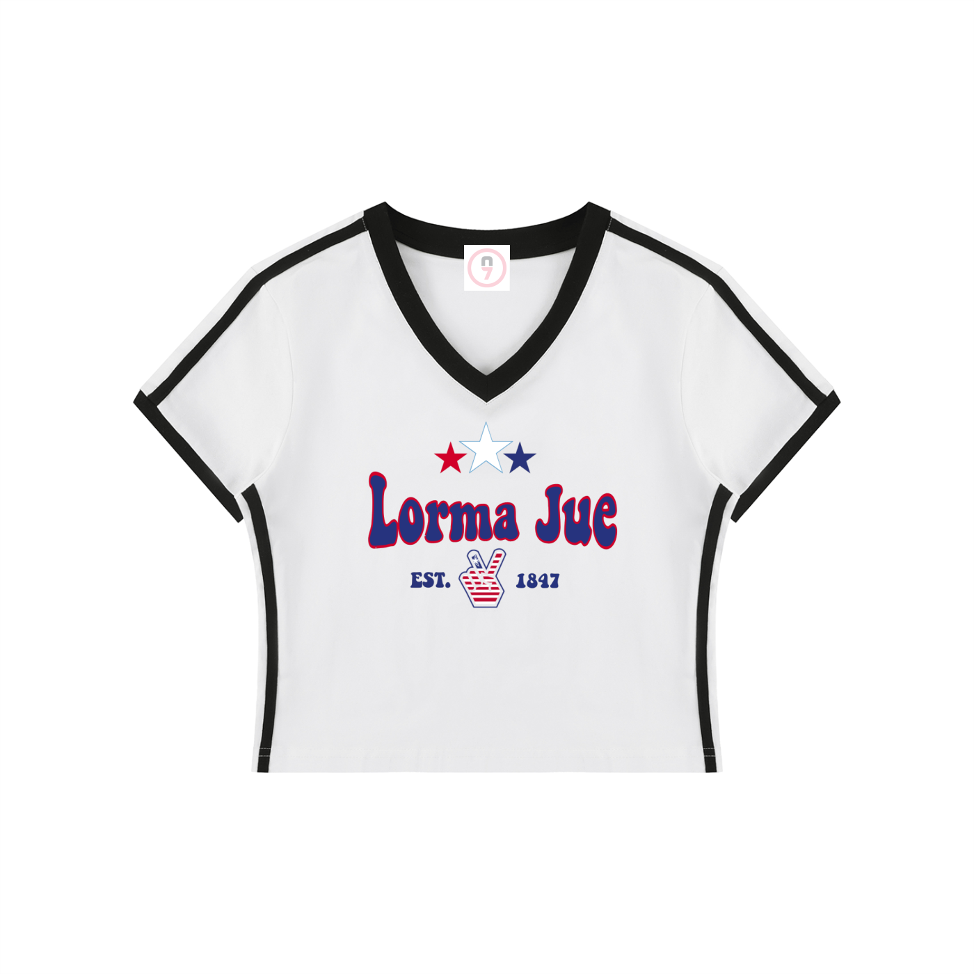 Lorma Jue Women's V-Neck Crop Tee