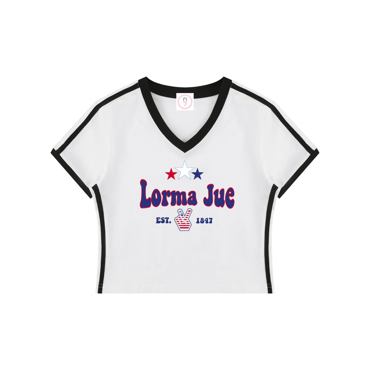 Lorma Jue Women's V-Neck Crop Tee
