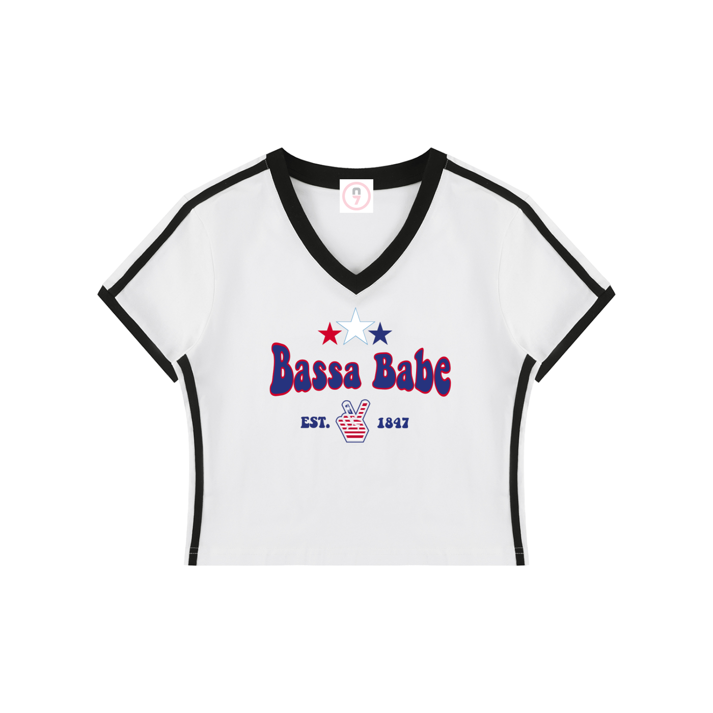 Bassa Babe Women's V-Neck Crop Tee