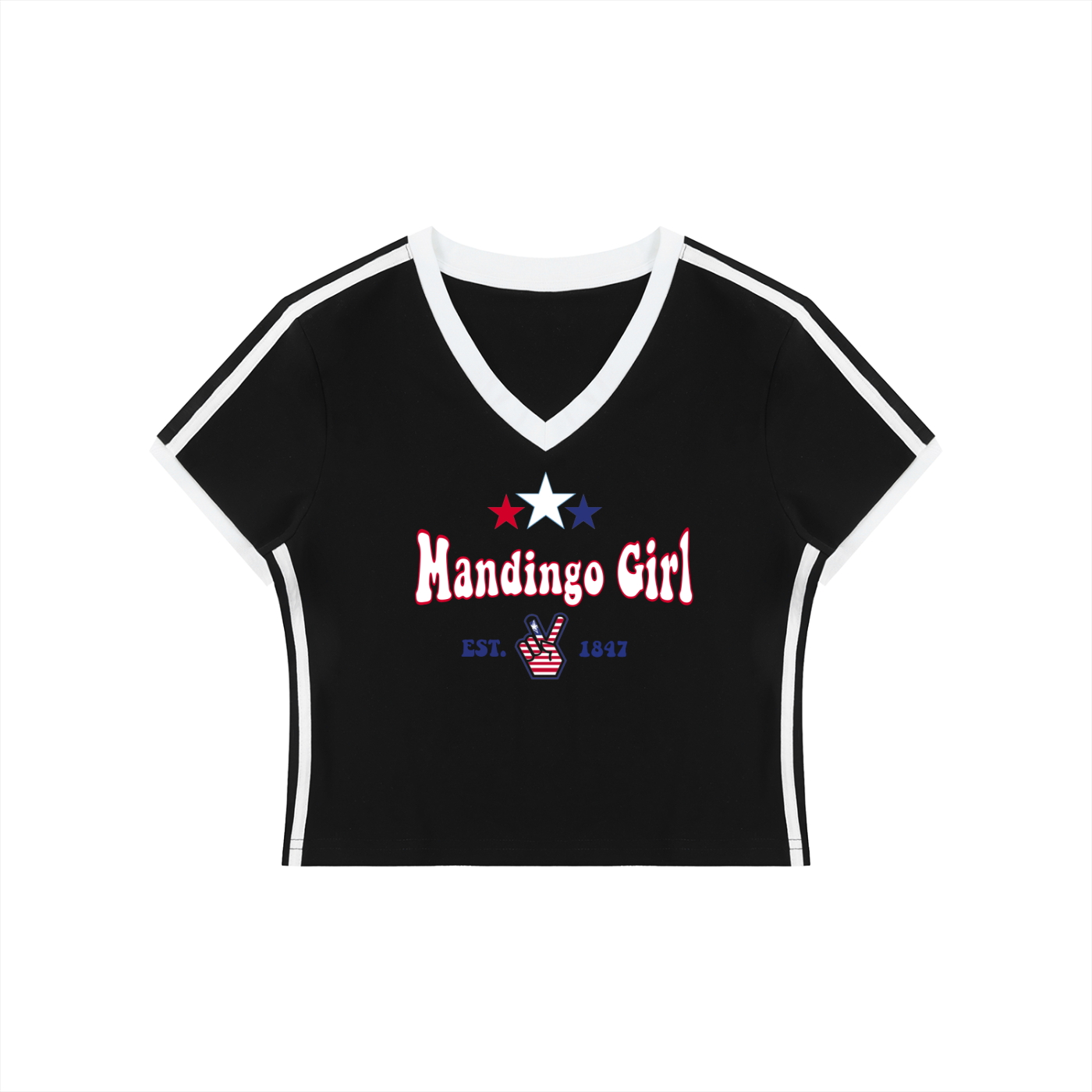 Mandingo Girl Women's V-Neck Crop Tee