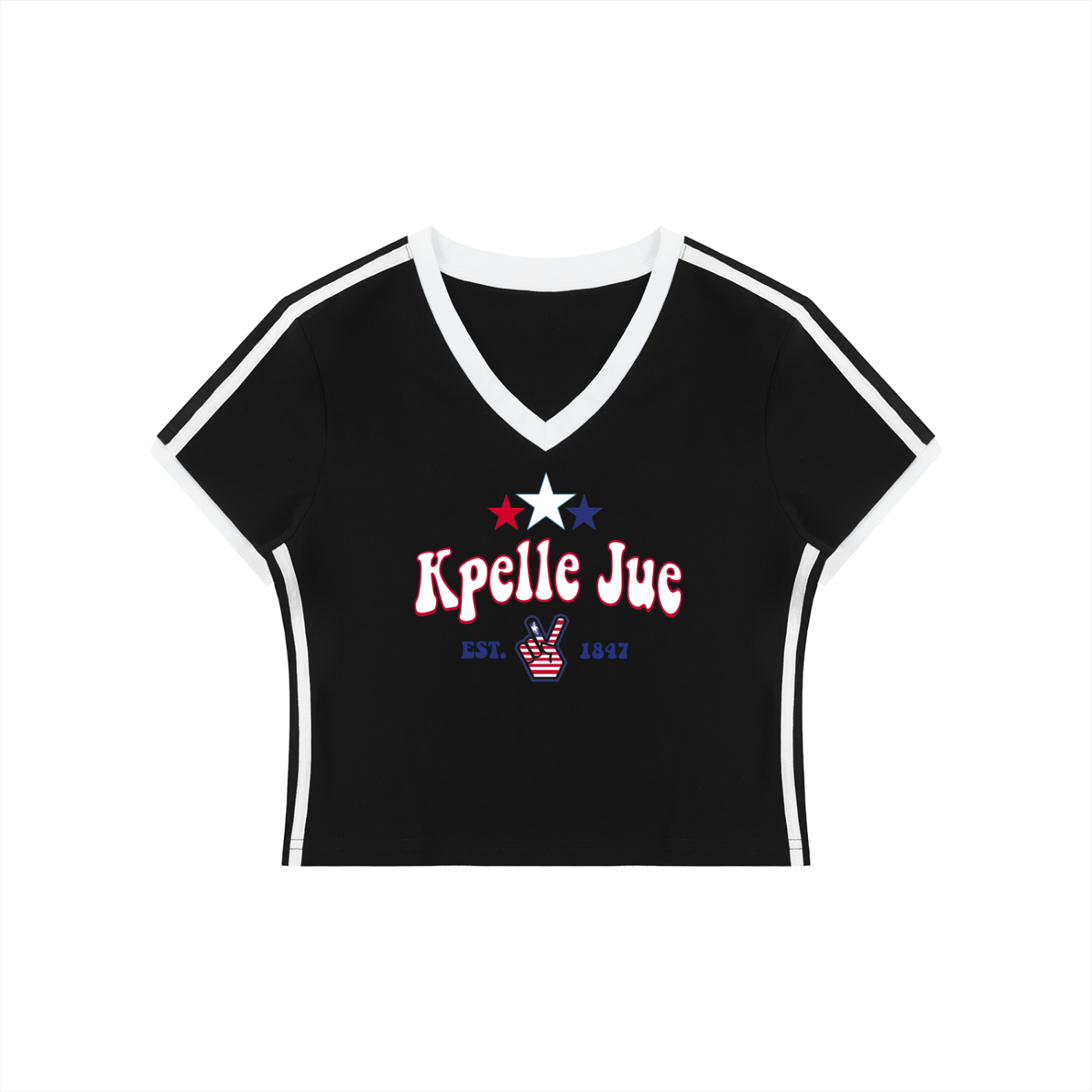 Kpelle Jue Women's V-Neck Crop Tee