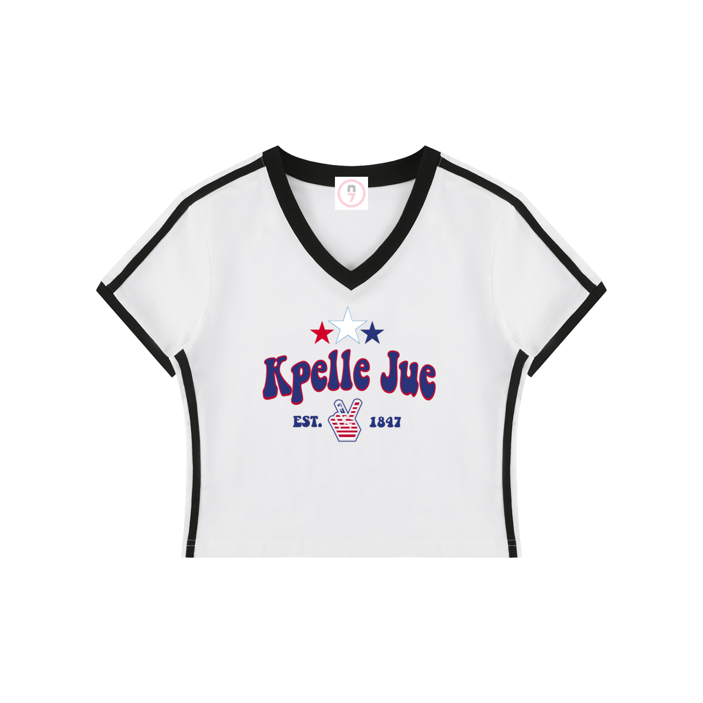 Kpelle Jue Women's V-Neck Crop Tee