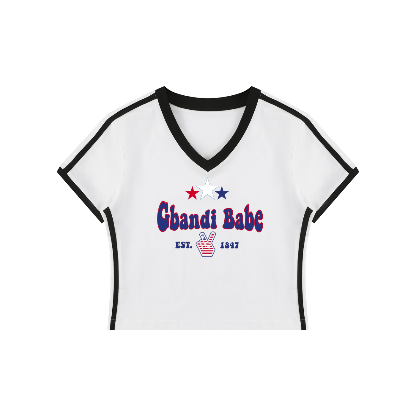 Gbandi Babe Women's V-Neck Crop Tee